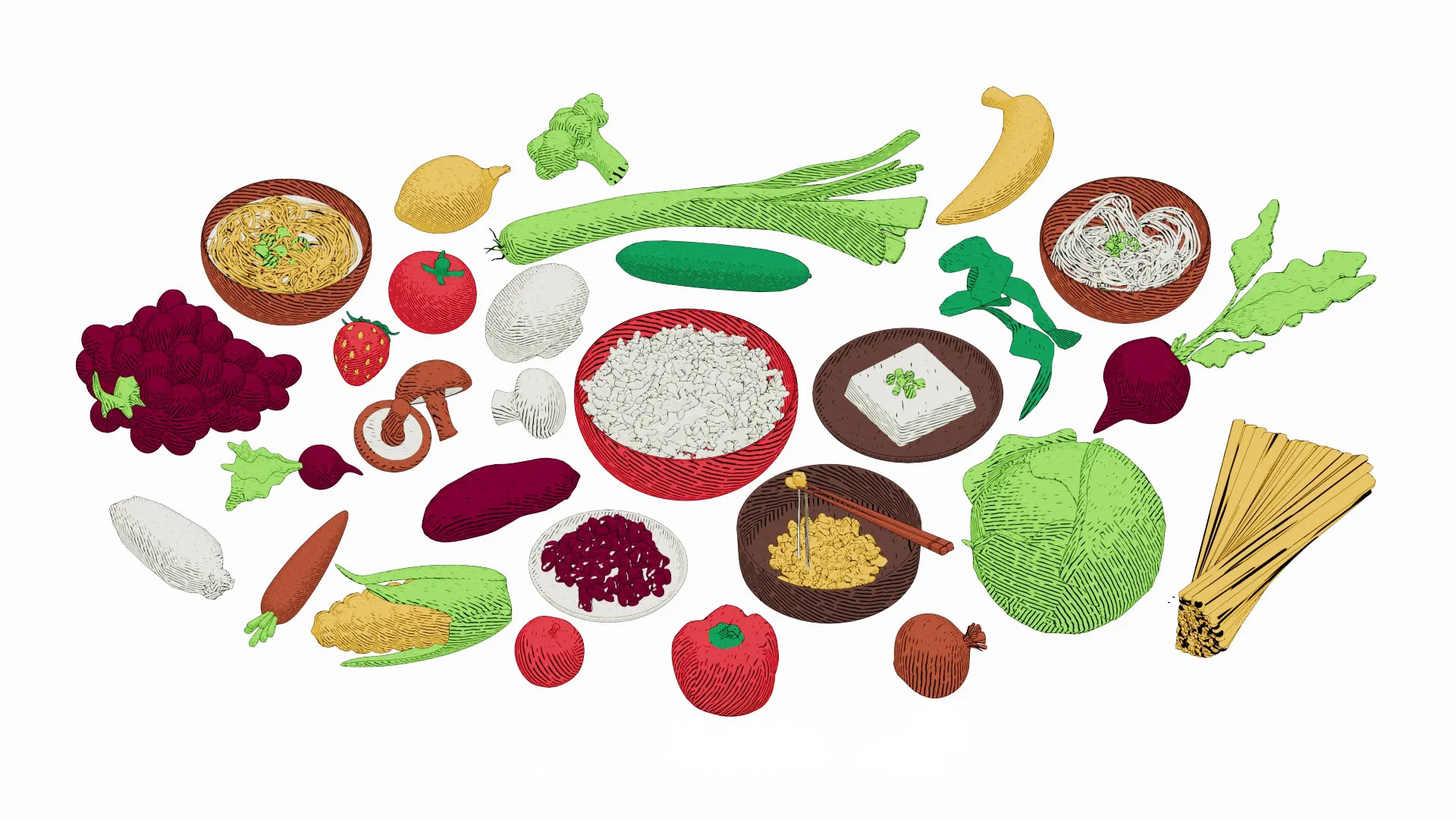 What is Vegan Food all about? ヴィーガン料理とは?, 3D