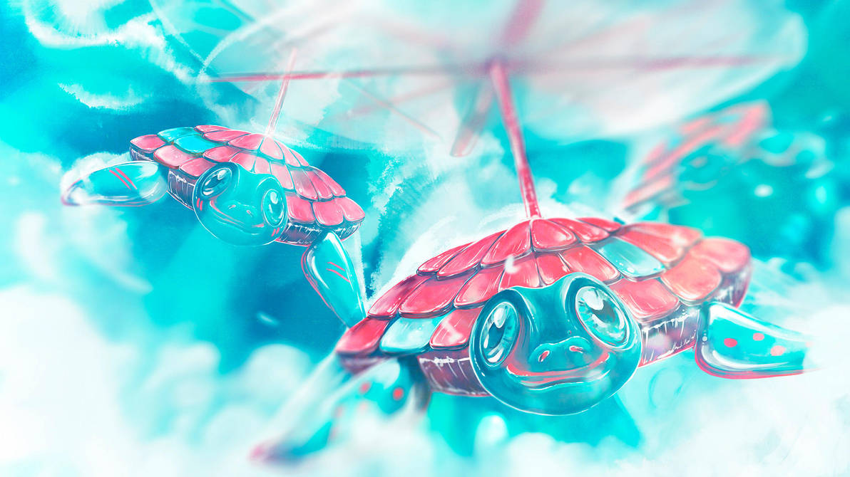 artwork eraseandrewind turtle flying